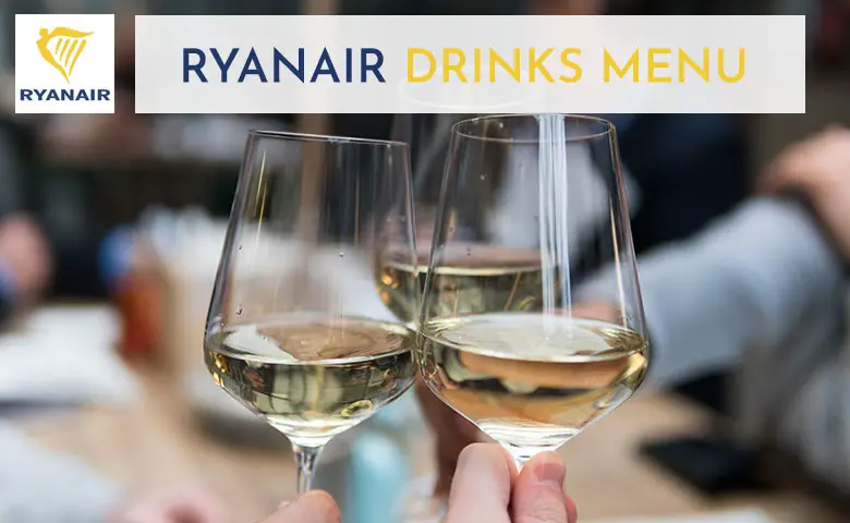 Ryanair Drinks Menu Prices 2024