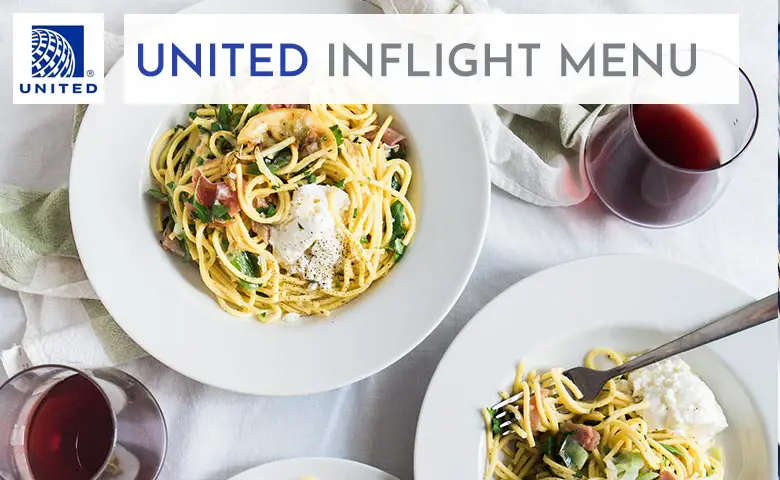 United Airlines Inflight Menu Prices 2023